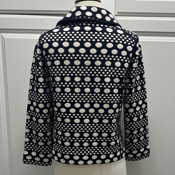 Tory Burch Polka Dot Navy and Cream Blazer - Picture 3 of 12
